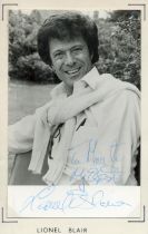 Lionel Blair signed 7x4 inch black and white photo. Good condition Est.