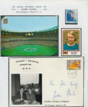 Football East Germany Joachim Streich signed 1974 Scotland Olympic Match cover. Set with corner