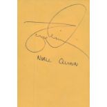 Niall Quinn signed 5x3 inch yellow album page. Good condition Est.