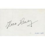 Gloria Henry Signed white album page. Good condition Est.