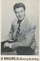 David Hughes signed 5x3 inch Philips vintage black and white promo photo. Good condition Est.