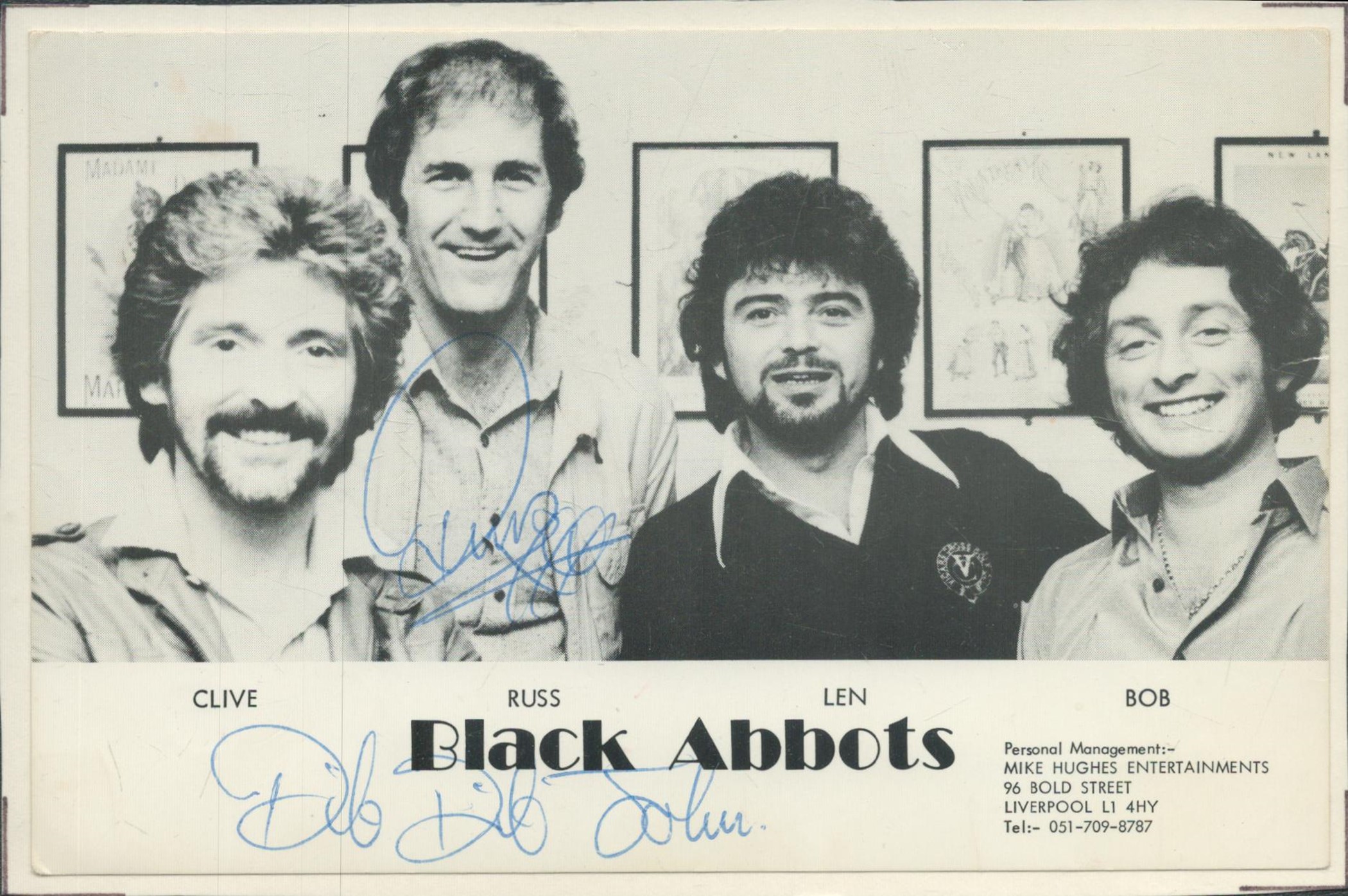 Black Abbotts signed10x8inch black and white photo. Good condition Est.