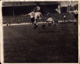 Jimmy Greaves and Bobby Smith signed black and white 10x8 inch photo. Tear in corner signatures