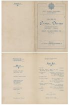 Army 1929 Scots Guards Glasgow 19th Annual Dinner Menu, 15th Nov 1929. Good condition Est.