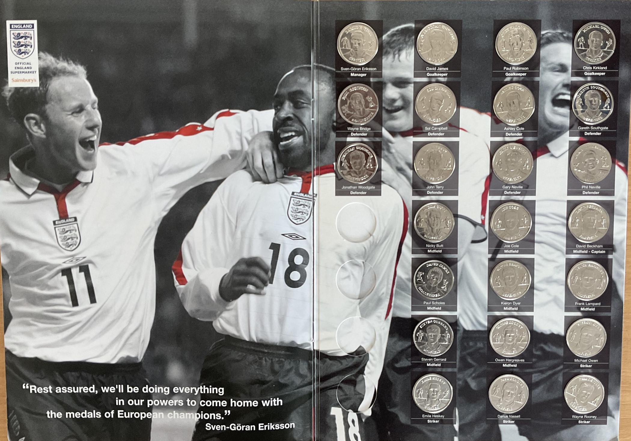 Official England Squad Medal Collection 2004 complete album. Good condition Est. - Image 2 of 2