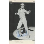 Sir Tommy Steele, OBE signed Promo. Black and White Photo 6x4 Inch fixed onto card overall size