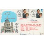 RAF official VIP signed 1981 Royal Wedding official FDC RFDC5. Signed by Rev Clark and the crew of