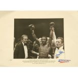 Maurice Hope signed Black and White Print. 'Boxing, Wembley, London, England 12 July 1980'. Who