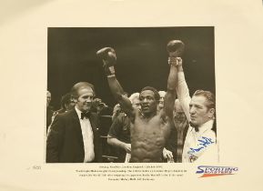 Maurice Hope signed Black and White Print. 'Boxing, Wembley, London, England 12 July 1980'. Who