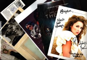 TV/FILM collection of 10+ variety signed items. Signatures such as Peter Ustinov, Keira Knightley,