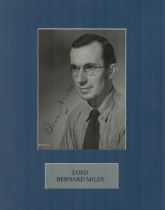 Lord Bernard Miles signed 14x11 inch mounted black and white photo. Good Condition. All autographs