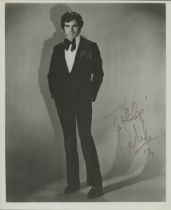 Anthony Newley signed 10x8 inch vintage black and white photo dedicated. Good Condition. All