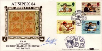 Max Stern signed Ausipex 84 FDC. 25/9/84 Derby postmark. Good Condition. All autographs come with