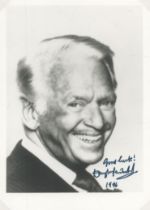 Douglas Fairbanks Jr. signed 7x5 inch black and white photo dated 1996. Good Condition. All