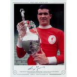 Autographed RON YEATS 16 x 12 Limited Edition : Col, depicting a superb image showing Liverpool