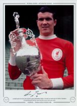 Autographed RON YEATS 16 x 12 Limited Edition : Col, depicting a superb image showing Liverpool