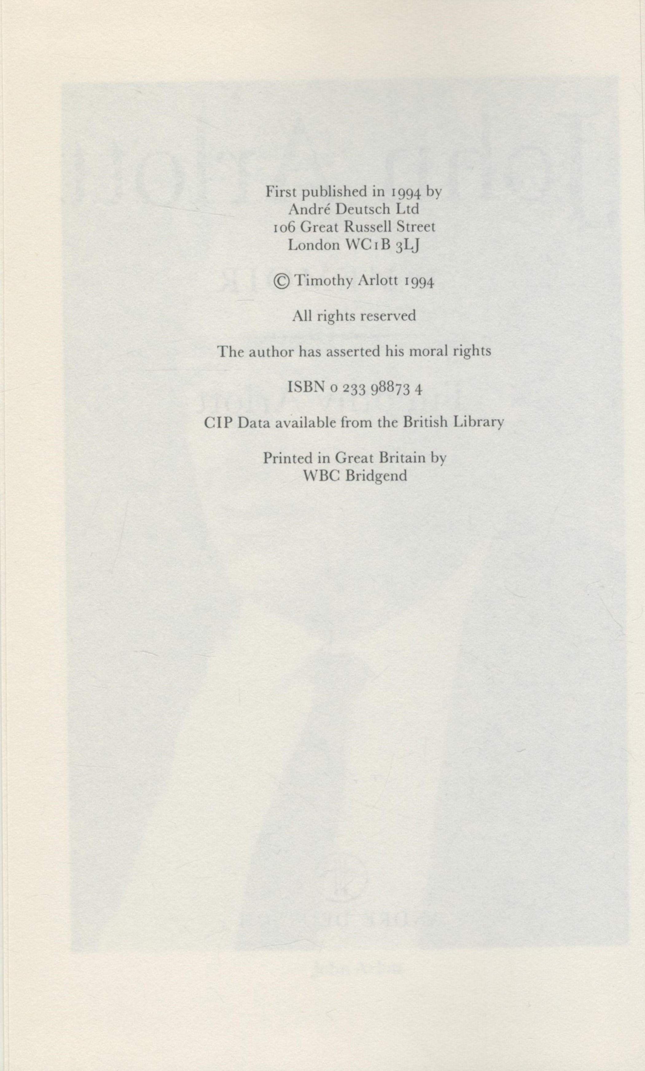 John Arlott a memoir by Timothy Arlott hardback book. UNSIGNED. Good Condition. All autographs - Image 3 of 3
