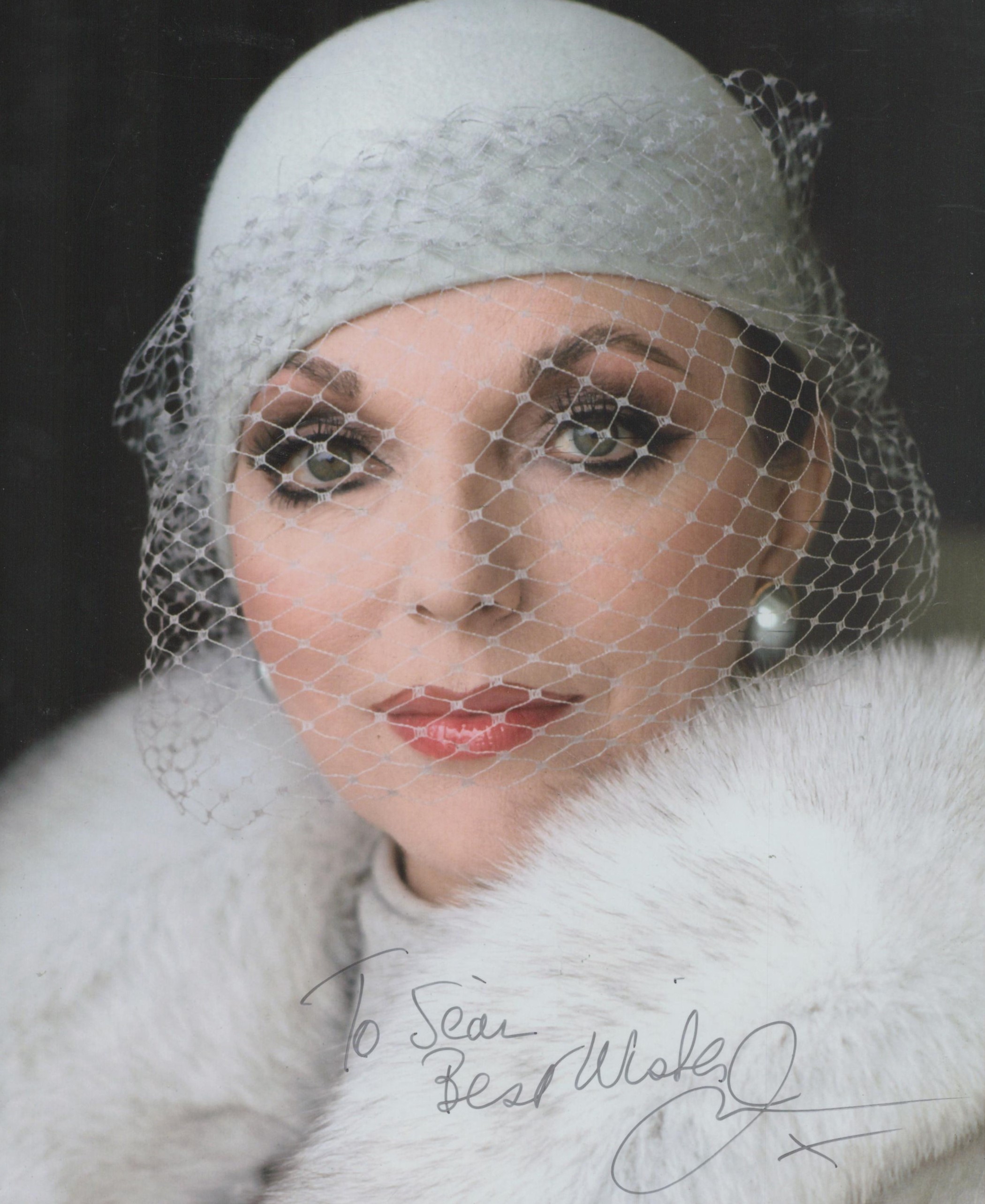 Joan Collins signed 10x8 inch colour photo. Dedicated. Good Condition. All autographs come with a