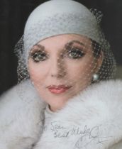 Joan Collins signed 10x8 inch colour photo. Dedicated. Good Condition. All autographs come with a