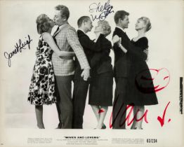 Janet Leigh, Van Johnson and Shelley Winters signed Wives and Lovers 10x8 inch black and white lobby