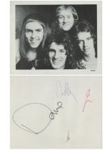 Slade multi signed 10x8 inch vintage black and white photo all four original band member
