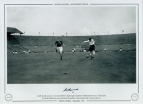 Autographed HAROLD HASSALL 16 x 12 Limited Edition : B/W, depicting England centre-forward HAROLD
