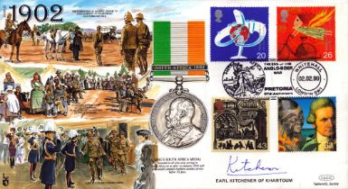 Earl Kitchener of Khartoum signed Great War 1902 commemorative flown FDC (JS(MIL)2) PM The end of