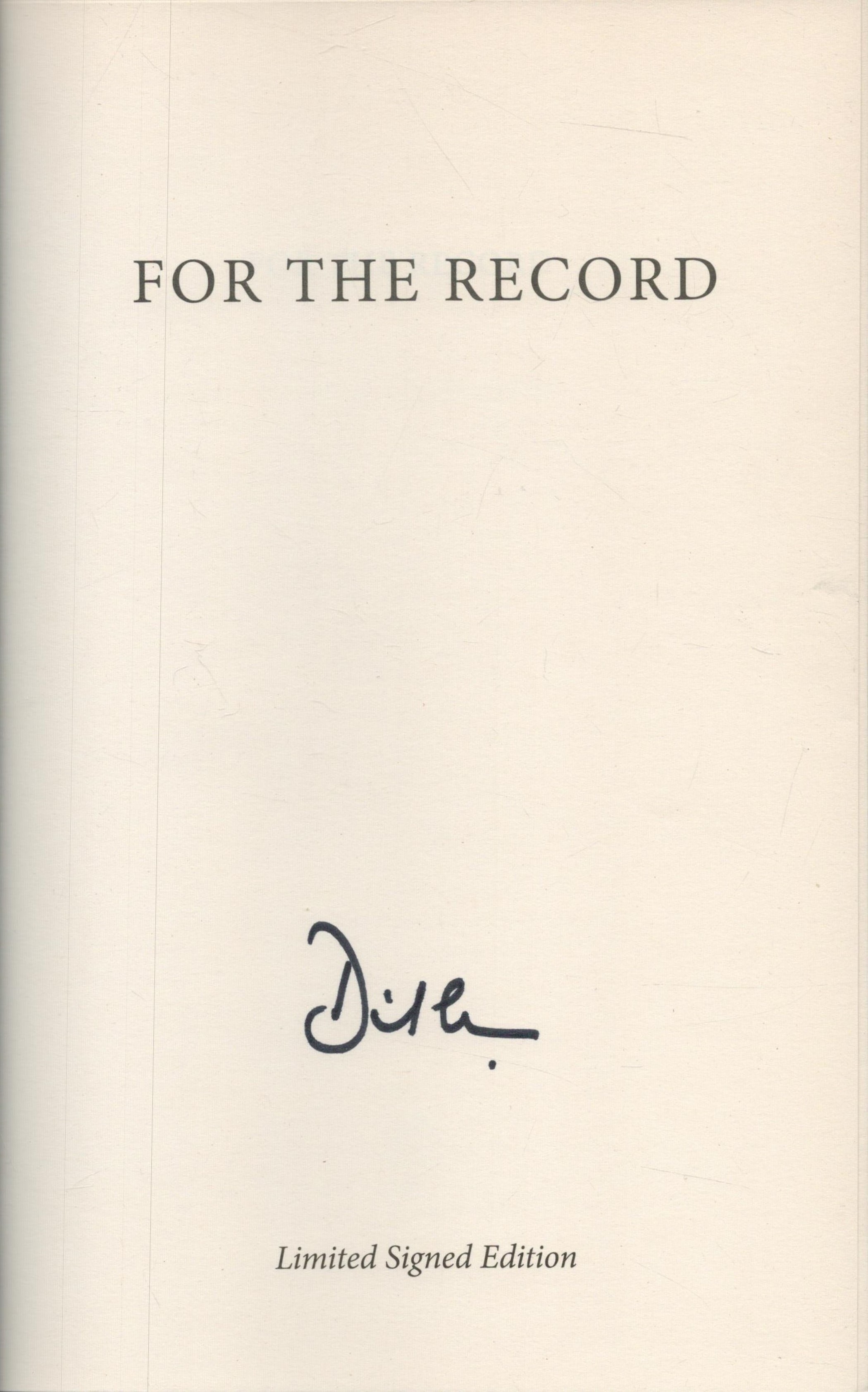 Prime Minister David Cameron signed hardback book For the Record. ISBN978-0-00-823928-2. Good - Image 2 of 3