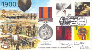 Professor Heinz Wolf signed Great War 1900 commemorative flown FDC (JS(MIL)1) PM The Start of the