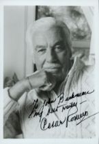 Cesar Romero signed 7x5 inch black and white photo. Dedicated. Good Condition. All autographs come