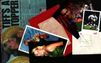 Sport Collection of 10+ variety signed items. Signatures such as Paul Ince, Jurgen Klinsmann,