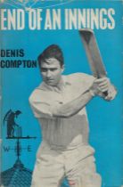 Denis Compton signed End of an Innings hardback book. Signed on inside page. Few knocks to