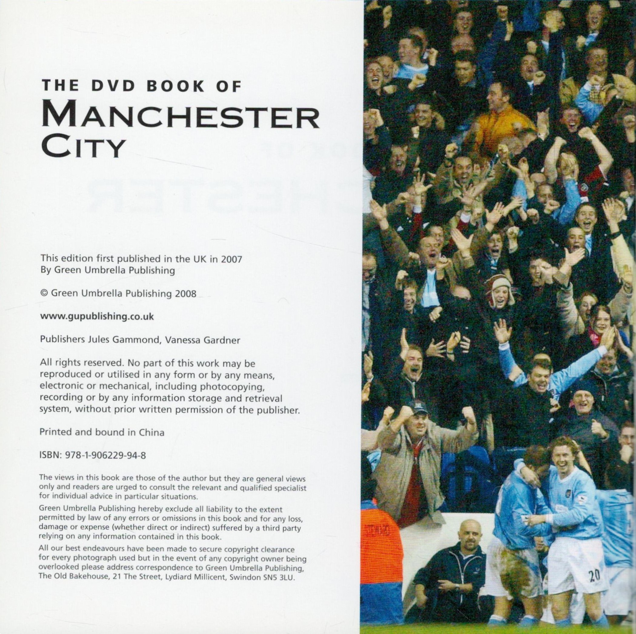 The DVD book of Manchester City hardback book by David Clayton. UNSIGNED. Good Condition. All - Image 3 of 4