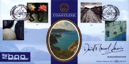 Sir David Mansel Lewis signed Coastline FDC. 7/3/00 Llanelli postmark. Good Condition. All