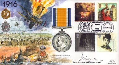 Earl Jellicoe KBE, DSO,MC,PC,FRS signed Great War 1916 commerative cover (JS(MIL)6) PM The Great War