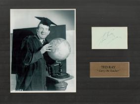 Ted Ray 16x12 inch mounted signature piece includes signed album page and Carry On Teacher vintage