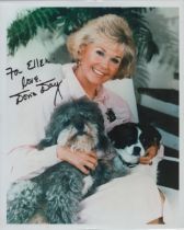 Doris Day signed 10x8 inch colour photo dedicated. Good Condition. All autographs come with a