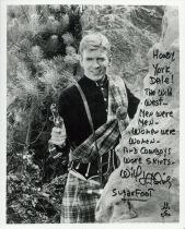 Will Hutchins signed 10x8 inch black and white 'Sugarfoot' photo. Good Condition. All autographs