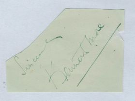 Reach for the Sky Douglas Bader actor Kenneth More signed small signature piece. English film and