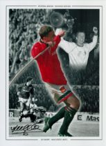 Autographed LEE SHARPE 16 x 12 Montage Edition : Colorized, depicting a montage of images of Man
