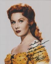 Rhonda Fleming signed 10x8 inch vintage colour photo dedicated. Good Condition. All autographs