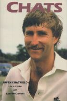 Chats by Ewen Chatfield`s Life in Cricket with Lynn McConnel hardback book. UNSIGNED. Good