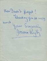 Joanna Rigby - vintage ALS dated Jan 12th (n/y) apologising for not having sent money she owed to