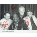 Hot Chocolate multi signed 10x8 inch promo photo includes Patrick Olive, Harvey Hinsley, Greg Bannis