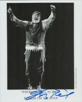 Theodore Bikel signed 10x8 inch Fiddler on the Roof black and white promo photo. Good Condition. All