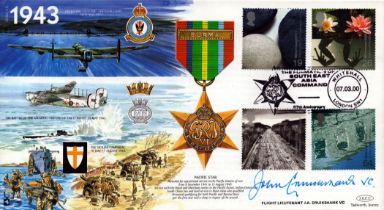 WWII Flight Lieutenant J.A Cruikshank VC signed Great War 1943 commerative FDC (JS(MIL)15) PM The