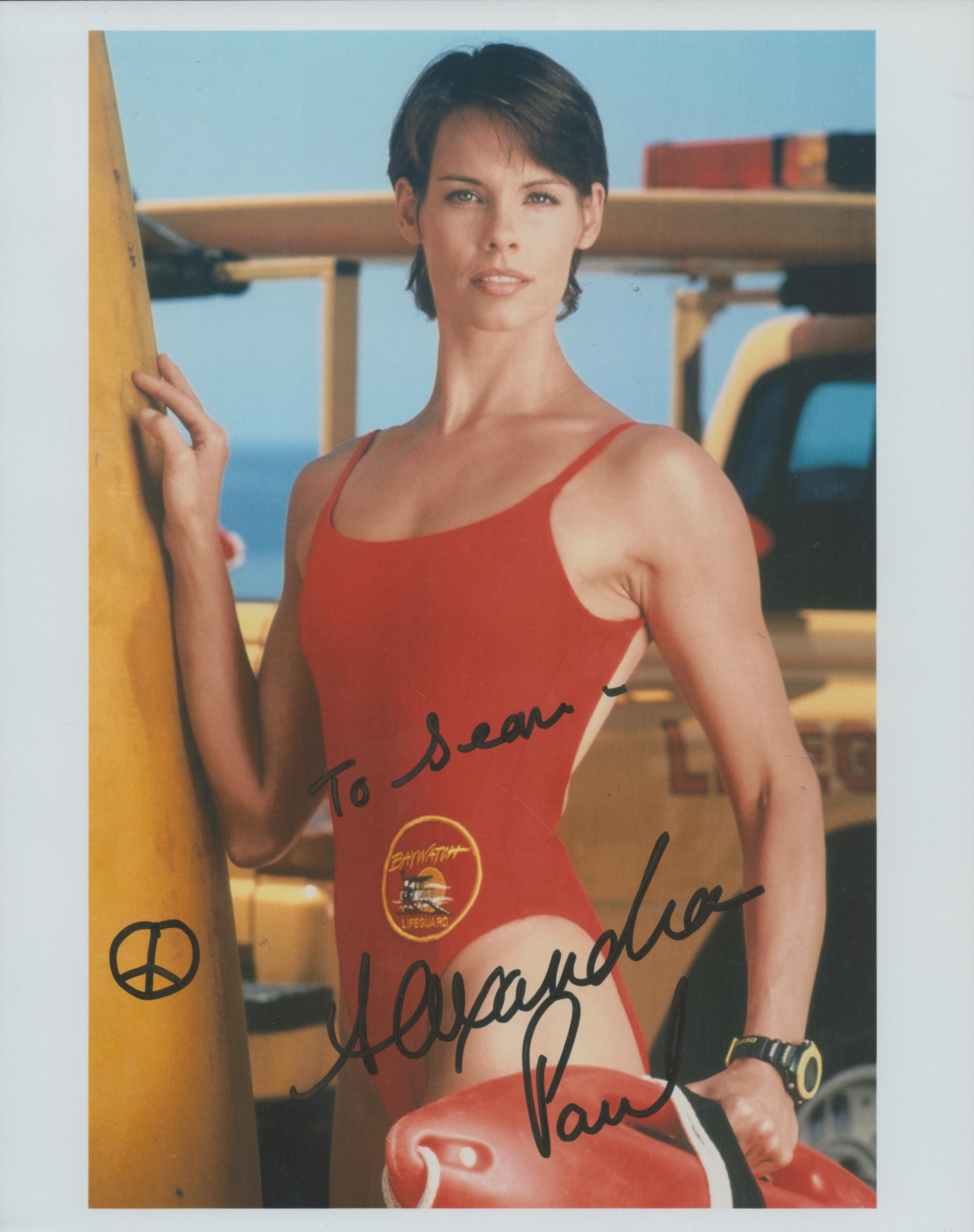 Alexandra Paul signed 10x8 inch Baywatch colour photo dedicated. Good Condition. All autographs come