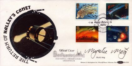 Mystic Meg signed Haley's comet FDC. 18/2/86 Greenwich postmark. Good Condition. All autographs come