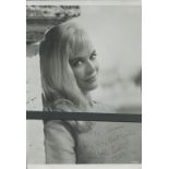 Shirley Eaton signed 10x7 inch black and white photo dedicated. Good Condition. All autographs