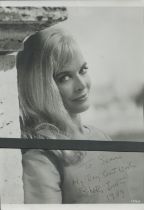 Shirley Eaton signed 10x7 inch black and white photo dedicated. Good Condition. All autographs